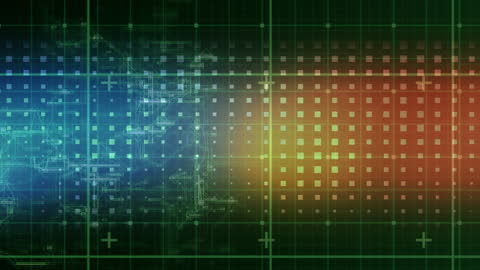 Futuristic Digital Interface with Glowing Data Grid