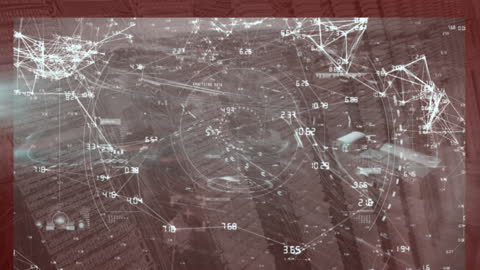 Futuristic Digital Data Overlay on Computers and Servers