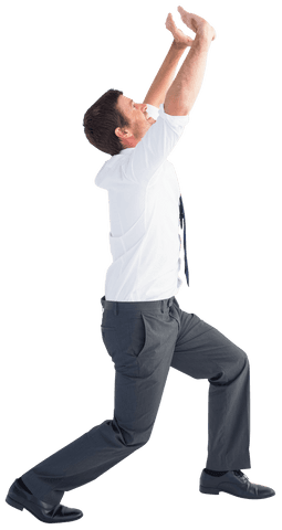 Businessman in Formal Attire Stretching Forward Transparent - Download Free Stock Videos Pikwizard.com