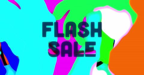Vibrant flash sale promotion with bold colors and abstract patterns
