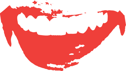 Creative red brushstroke arc on transparent background