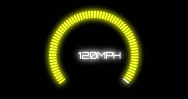 Digital Car Speedometer Display with Futuristic Neon Glow - Download Free Stock Images Pikwizard.com