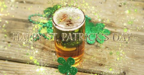 St Patrick's Day Celebration with Beer and Shamrocks
