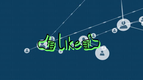Animated Like Text with Network Graphic Background