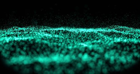 Abstract Green Glittering Particle Wave on Black Background - Download Free Stock Images Pikwizard.com