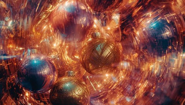 Dazzling holiday ornaments in luxurious festive display