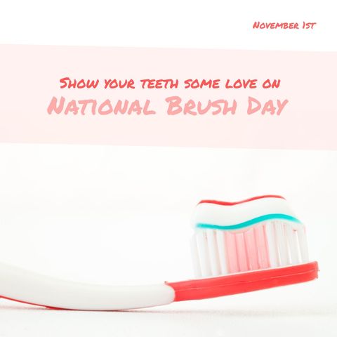 national brush day campaign featuring toothbrush with toothpaste - Download Free Stock Templates Pikwizard.com