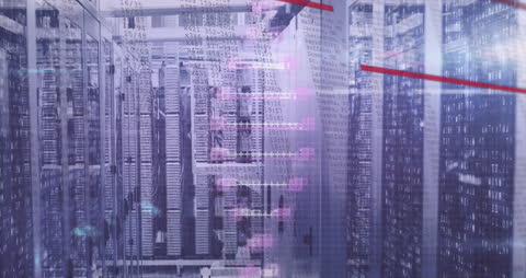 Data Center Digital Coding and Processing Conceptual Illustration