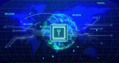 global cybersecurity concept with digital padlock overlay - Download Free Stock Images Pikwizard.com