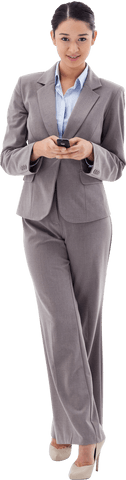 transparent brunette businesswoman texting in gray suit - Download Free Stock Videos Pikwizard.com
