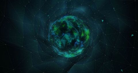 Digital Network Sphere with Geometric Connections - Download Free Stock Images Pikwizard.com