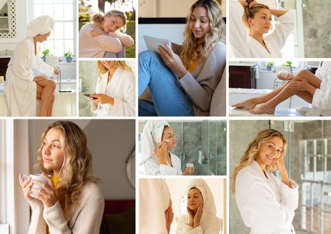 relaxed morning ritual of a young woman - Download Free Stock Templates Pikwizard.com