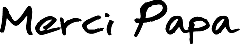 Merci papa text vector on transparent background