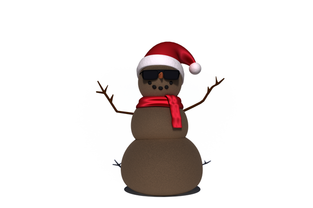 Cool Snowman Wearing Santa Hat and Scarf on Transparent Background - Download Free Stock Videos Pikwizard.com