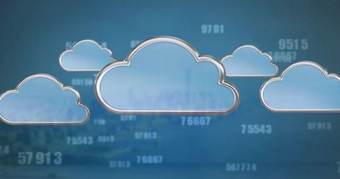 digital cloud computing concept with numbers on blue background - Download Free Stock Images Pikwizard.com