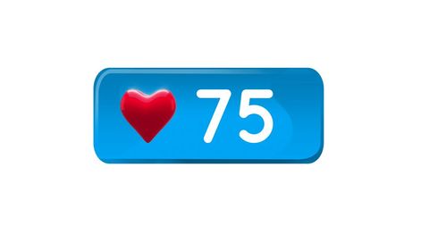 Social Media Heart Icon with 75 Likes on White Background - Download Free Stock Images Pikwizard.com