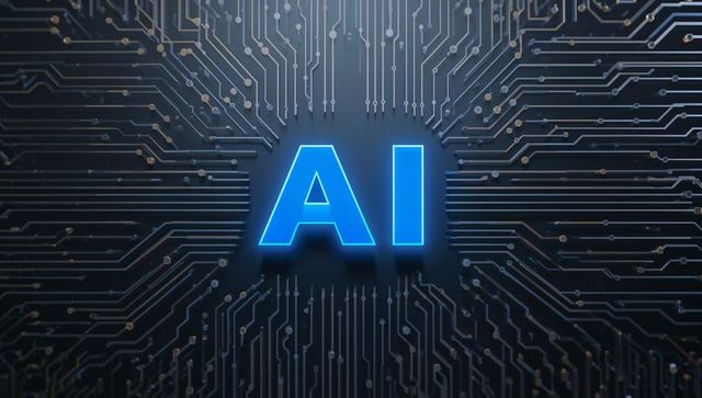 Artificial intelligence concept with glowing circuit board design