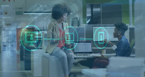 Blockchain and Technology Discussion in Modern Office