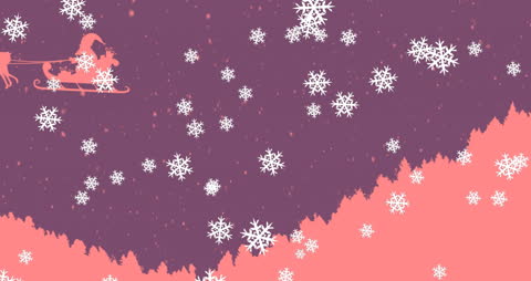 Festive Santa and Snowflakes on Vibrant Background