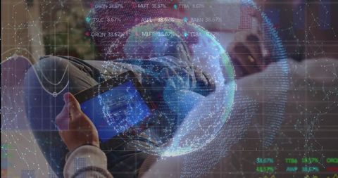 Futuristic Finance Concept with Holographic Charts on Phone