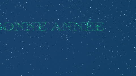 Bonne Année Text with Falling Snow Animation