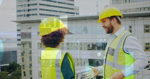 Architects Discuss Future in Urban Construction Site - Download Free Stock Images Pikwizard.com