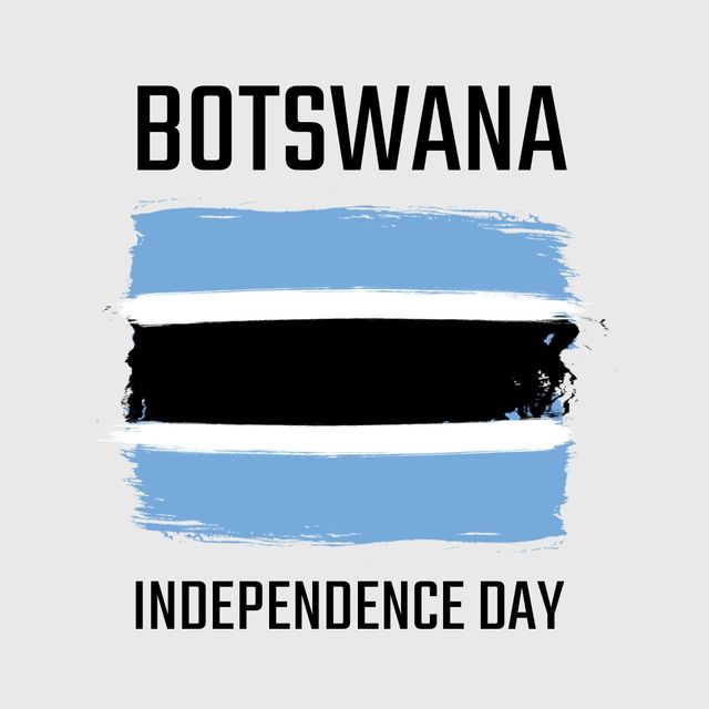 Botswana independence day text banner and botswana flag icon against white background. Botswana independence day awareness concept