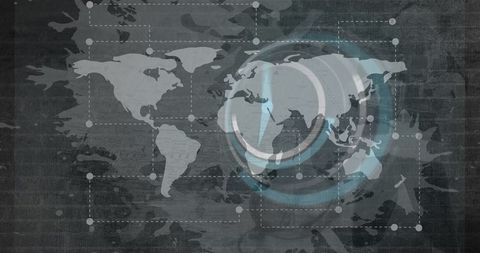 Digital Global Map Design with Countdown Numbers