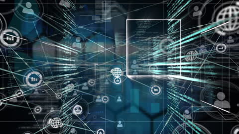 Digital Network Connections Intersecting with Data Streams