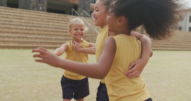 Happy Multiethnic Kids Playing Together Outdoors - Download Free Stock Images Pikwizard.com