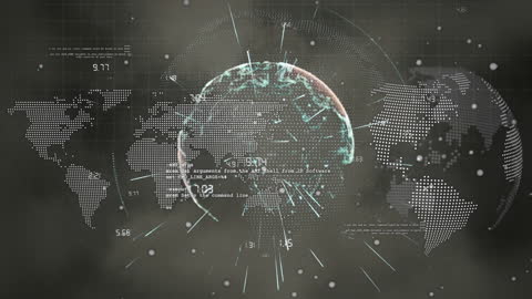 Digital Globe with Data and Cloud Interface Illustrations