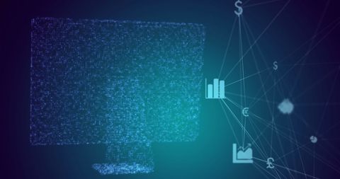 Abstract Digital Networking with Financial Elements - Download Free Stock Images Pikwizard.com