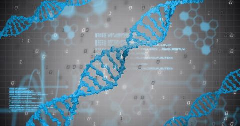 DNA Strands and Binary Code in Futuristic Digital Context - Download Free Stock Images Pikwizard.com