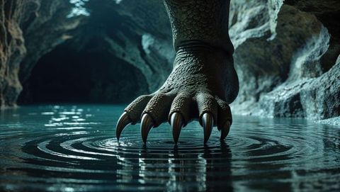 Demon reptilian foot ripples cave