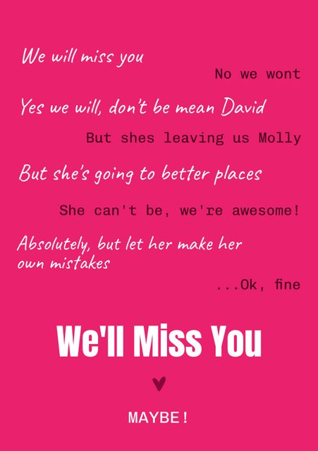 Farewell Card With Playful Debate on Pink Background - Download Free Stock Videos Pikwizard.com