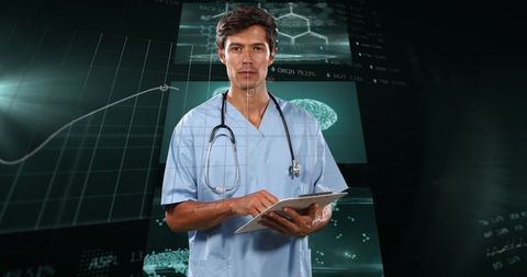 Doctor Interpreting Medical Data Analytics