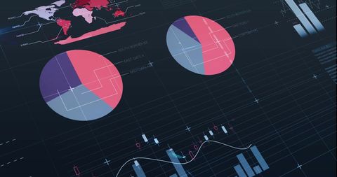 Digital Financial Data Analytics with Pie Charts and Graphs - Download Free Stock Images Pikwizard.com