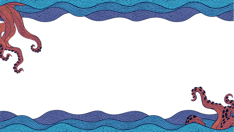 Marine Frame with Octopus Tentacles on Transparent Wave Design Background - Download Free Stock Videos Pikwizard.com