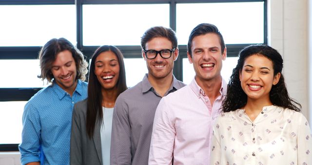 Happy Diverse Team Standing Together in Casual Clothing - Download Free Stock Images Pikwizard.com