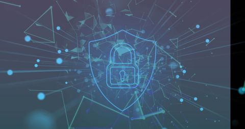 Cybersecurity Shield with Network Connections Against Glowing Background - Download Free Stock Images Pikwizard.com