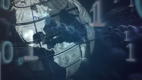 Global Finance Concept with Digital Networking and Finance Currents