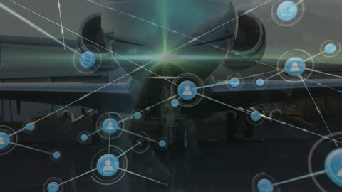 Global Networking Concept Overlaid on Aircraft