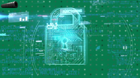 Digital Security and Data Processing Conceptual Animation