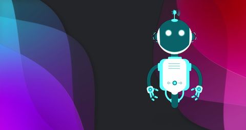 Digital AI Chat Bot on Abstract Colorful Background - Download Free Stock Images Pikwizard.com