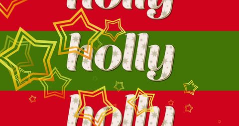 Holiday Greeting Banner with Star Accents