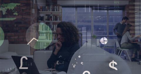 Businesswoman Analyzing Finance Data with Graphs Overlay - Download Free Stock Images Pikwizard.com