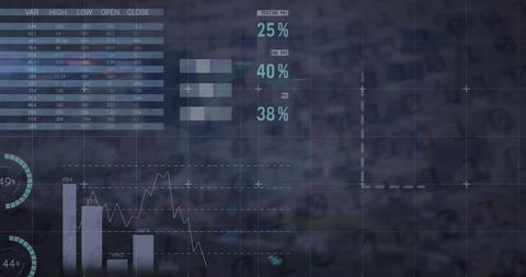 Abstract Financial Data Overlay Design with Cityscape Background - Download Free Stock Images Pikwizard.com