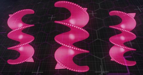 Futuristic Pink Spirals on Digital Grid Background - Download Free Stock Images Pikwizard.com