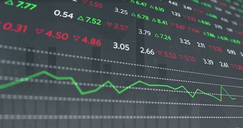 stock market data visualization with trend lines - Download Free Stock Images Pikwizard.com