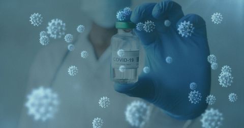 COVID-19 Vaccine and Virus Cells Concept